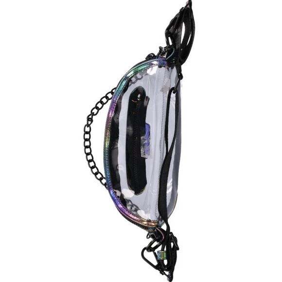 Steve Madden NYC Clear with iridescent trim Convertible FannyPack/ Crossbody - Picture 6 of 6